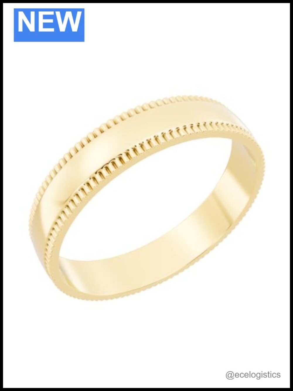 10K Gold 4mm Milgrain Domed Unisex Wedding Band
